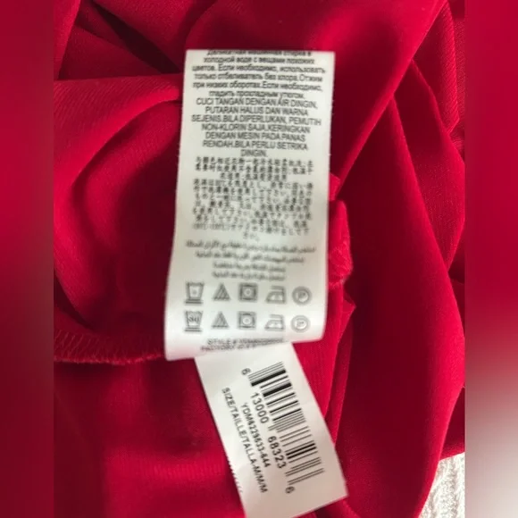 BCBGENERATION Elegant Red FAUX WRAP ASSYMETRICAL DEEP V Dress - Picture 6 of 6